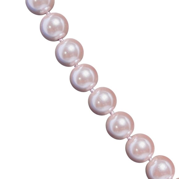 Heidi Daus Brass Tone Faux Pink Pearl And Crystal Choker Necklace (6010) - Picture 4 of 9